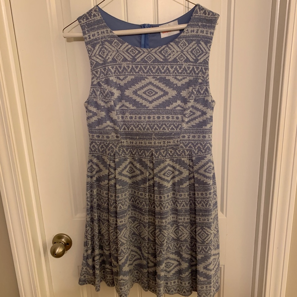 Aztec blue dress